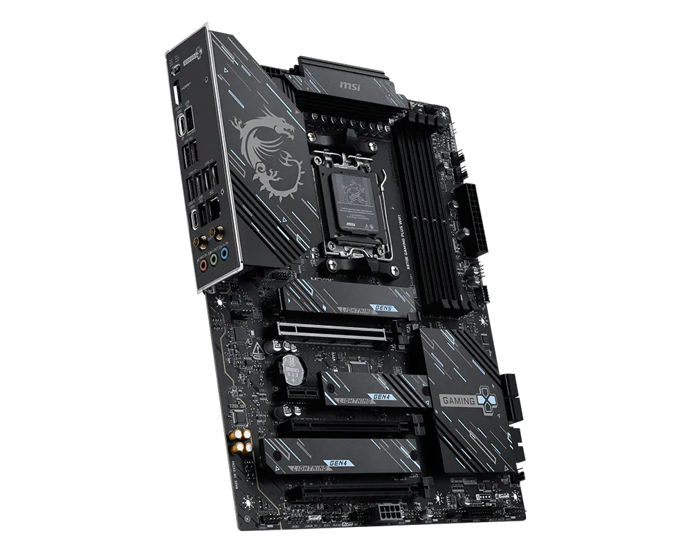 Материнская плата MSI X870E GAMING PLUS WIFI AM5 4xDDR5 4xSATA3 RAID 3xM.2 HDMI 2xType-C(DP) ATX — фото 4