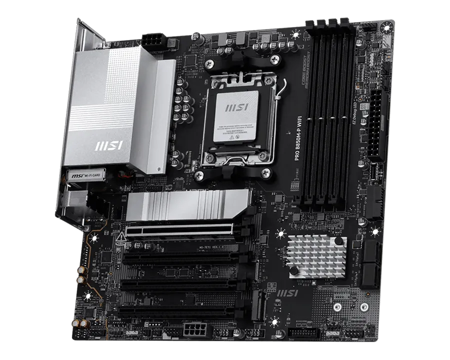 Материнская плата MSI PRO B850M-P WIFI AM5 4xDDR5 4xSATA3 RAID 3xM.2 HDMI DP Type-C mATX — фото 3