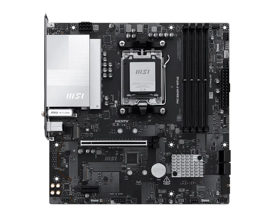 Материнская плата MSI PRO B840M-P WIFI6E AM5 4xDDR5 4xSATA3 RAID 2xM.2 HDMI Type-C mATX