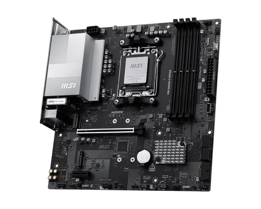 Материнская плата MSI PRO B840M-P WIFI6E AM5 4xDDR5 4xSATA3 RAID 2xM.2 HDMI Type-C mATX — фото 4