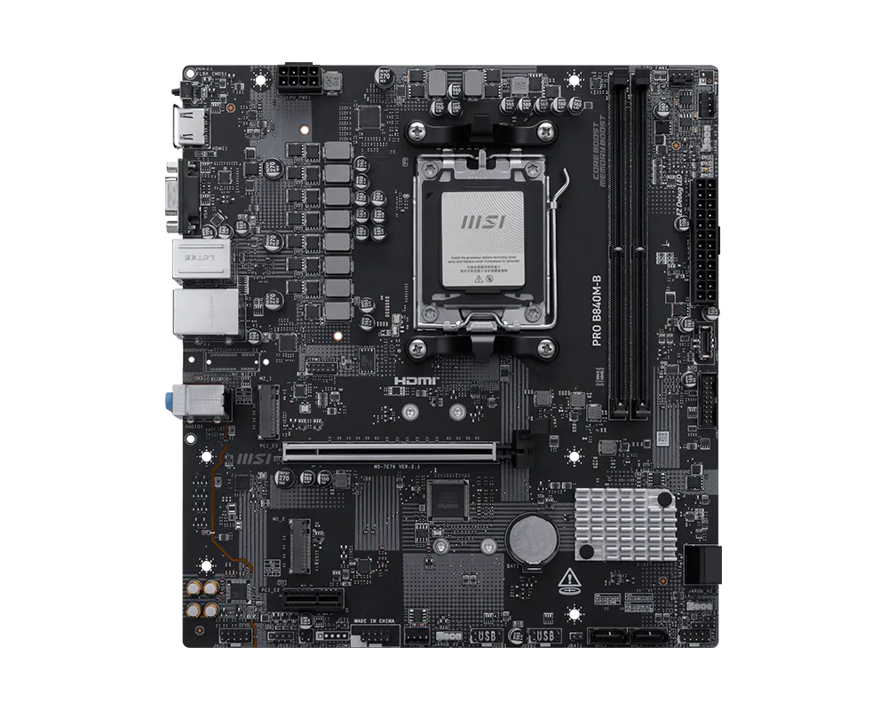 Материнская плата MSI PRO B840M-B AM5 2xDDR5 4xSATA3 RAID 2xM.2 HDMI VGA mATX — фото 3