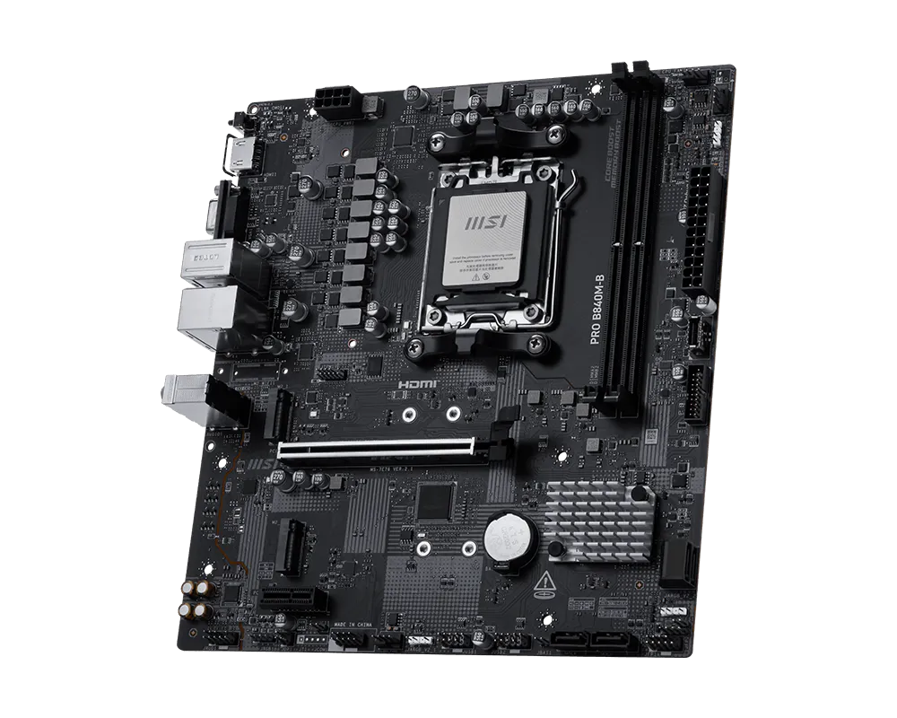 Материнская плата MSI PRO B840M-B AM5 2xDDR5 4xSATA3 RAID 2xM.2 HDMI VGA mATX — фото 4