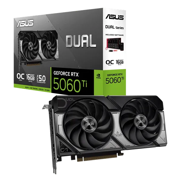 Видеокарта ASUS Dual GeForce RTX 5060 Ti 16GB GDDR7 OC Edition — фото 1