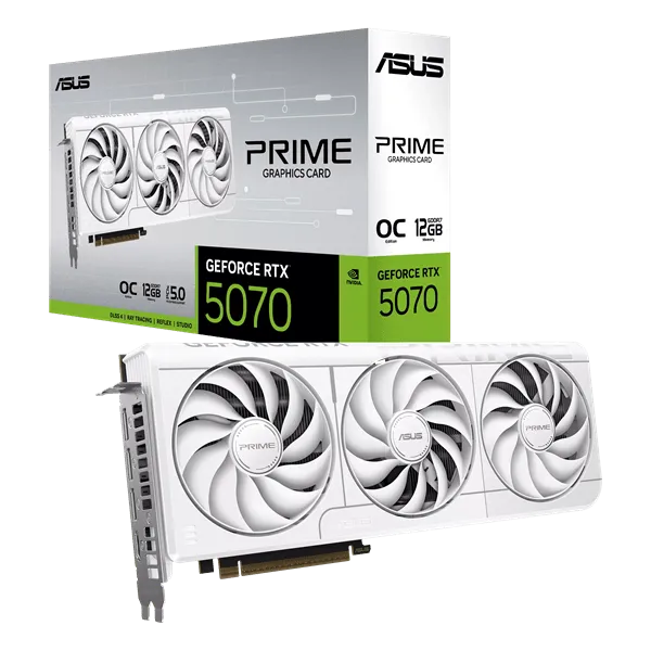 Видеокарта ASUS GeForce RTX 5070 12Gb PRIME OC GDDR7 192-bit 1xHDMI 3xDP PRIME-RTX5070-O12G-WHITE