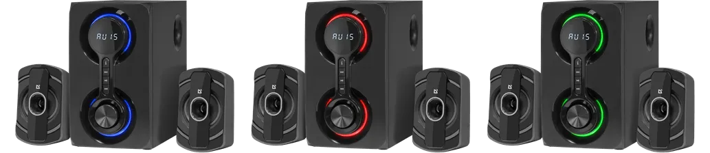 Колонки Defender Eclipse (2.1) - Black, 40Вт (2х10+20) RMS, 40Hz-20kHz, SD, USB, FM, MP3, LED — фото 2