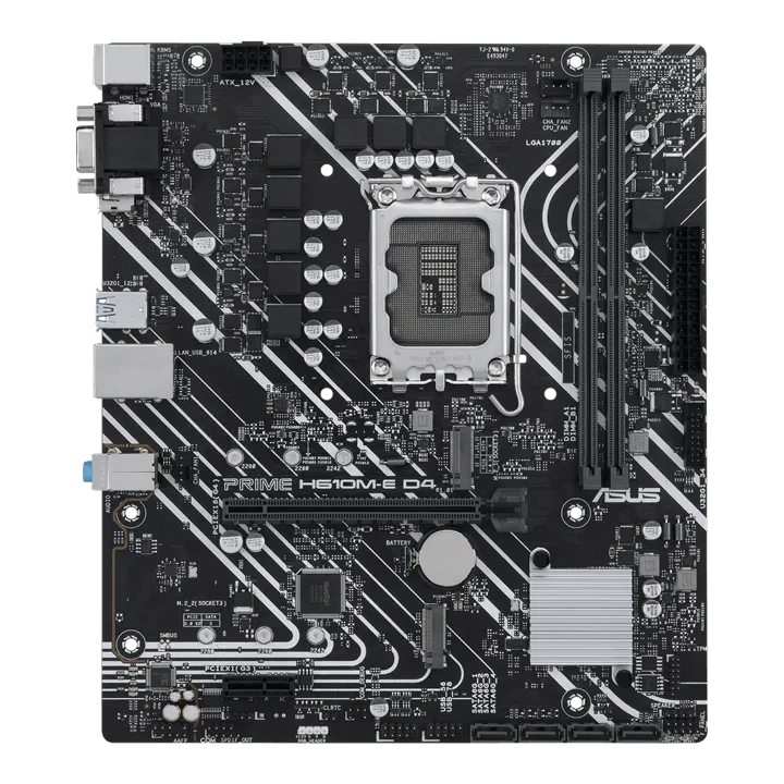 Материнская плата ASUS PRIME  H610M-E D4-CSM, LGA1700 2xDDR4 4xSATA3 2xM.2 1xD-Sub 1xHDMI 1xDP mATX