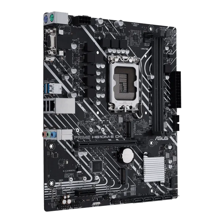 Материнская плата ASUS PRIME  H610M-E D4-CSM, LGA1700 2xDDR4 4xSATA3 2xM.2 1xD-Sub 1xHDMI 1xDP mATX — фото 2