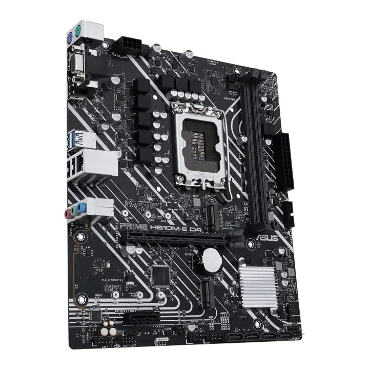 Материнская плата ASUS PRIME  H610M-E D4-CSM, LGA1700 2xDDR4 4xSATA3 2xM.2 1xD-Sub 1xHDMI 1xDP mATX — фото 3