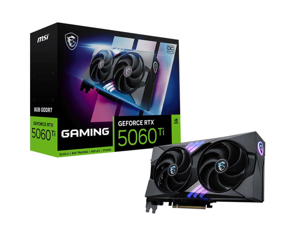 Видеокарта MSI GeForce RTX 5060 Ti 8G GAMING OC, 8Gb GDDR7 128-bit 1xHDMI 3xDP G506T-8GC