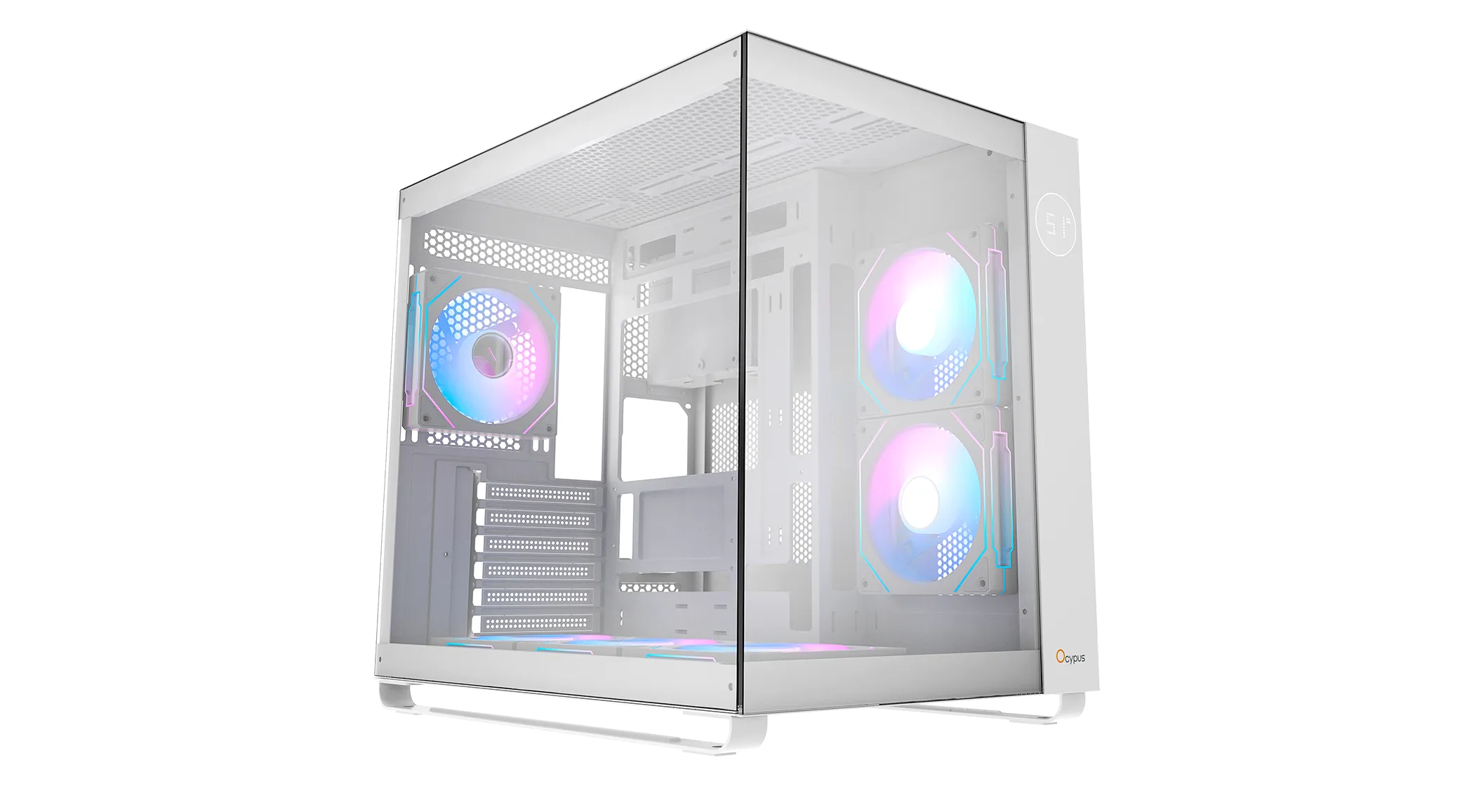 Корпус Ocypus Iota C70 WH ARGB ATX/mATX/mITX 2xUSB, Type-C, Белый, Iota-C70-WHD600XX-GL