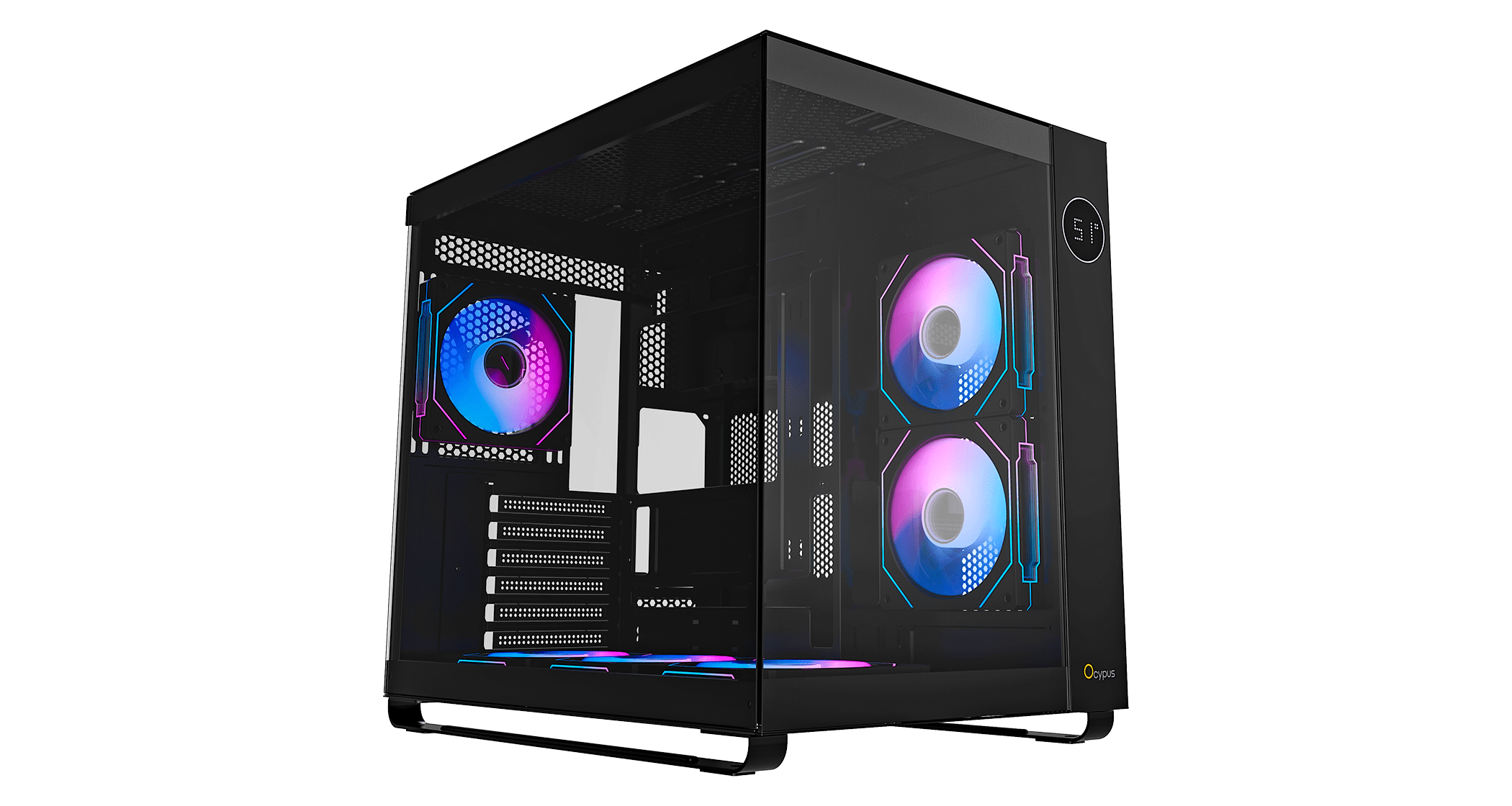 Корпус Ocypus Iota C70 BK ARGB ATX/mATX/mITX 2xUSB, Type-C, Черный, Iota-C70-BKD600XX-GL