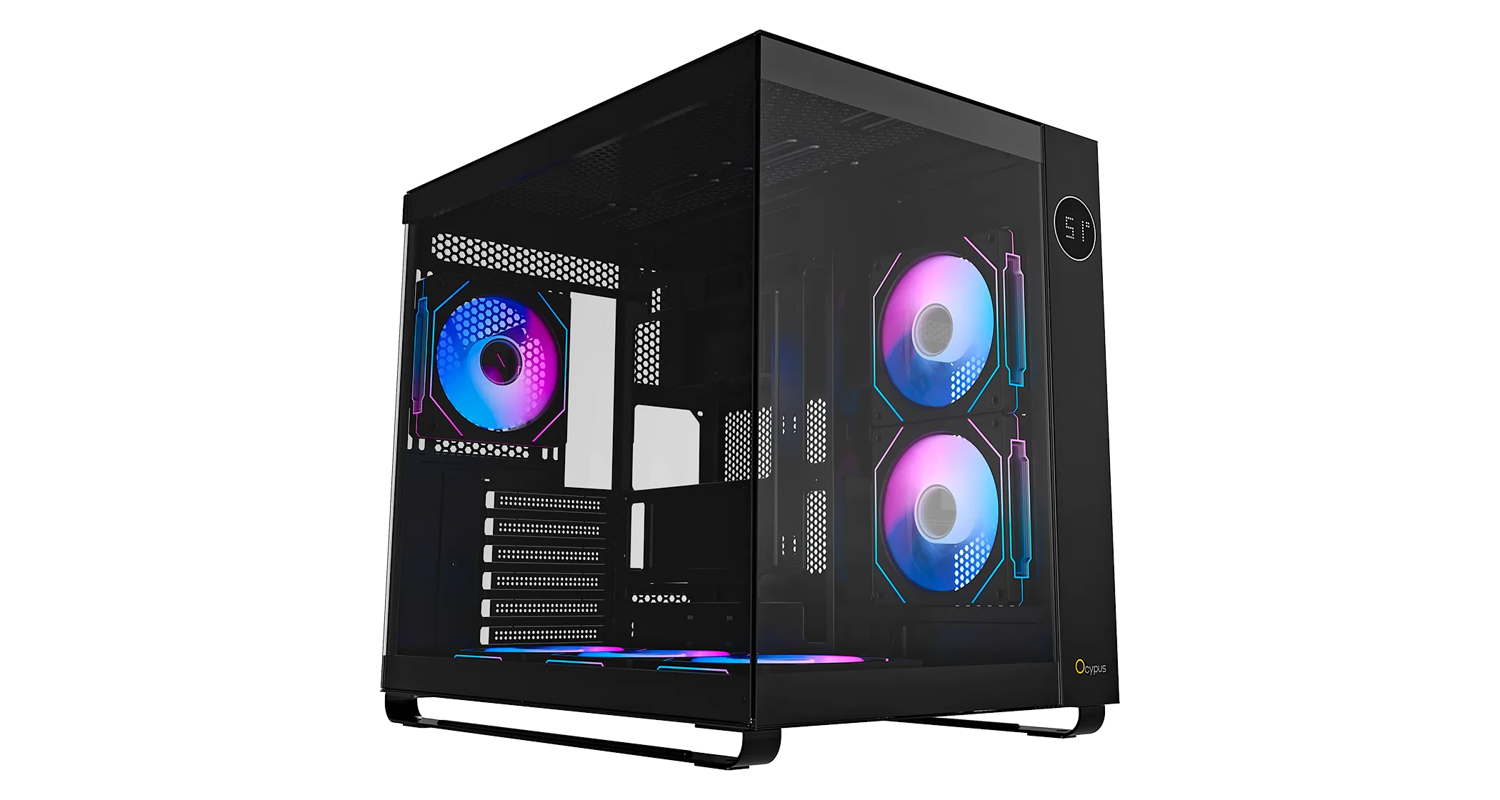 Корпус Ocypus Iota C70 BK ARGB ATX/mATX/mITX 2xUSB, Type-C, Черный, Iota-C70-BKD600XX-GL