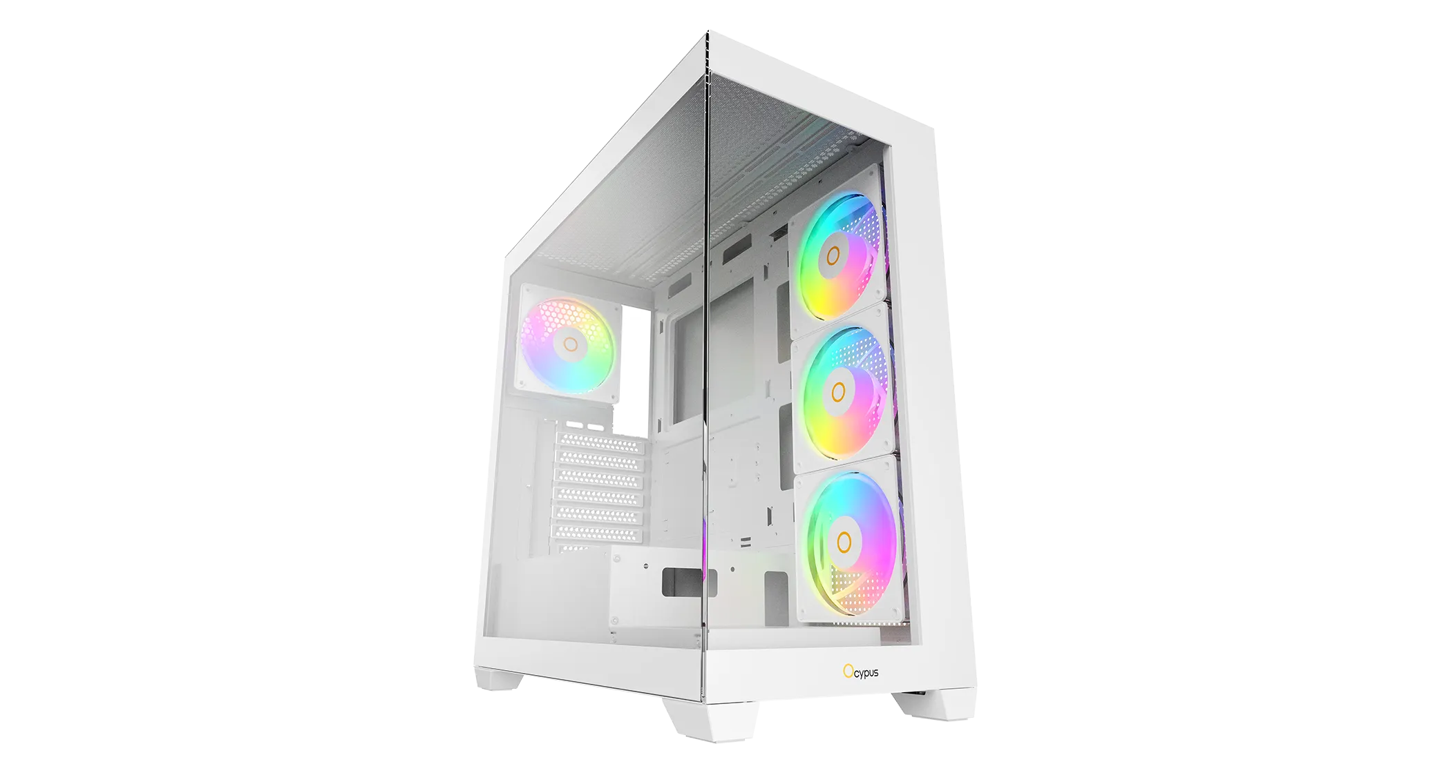 Корпус Ocypus Gamma C72 WH ARGB ATX/mATX/ITX 3xUSB Белый Gamma-C72-WHD400XX-GL