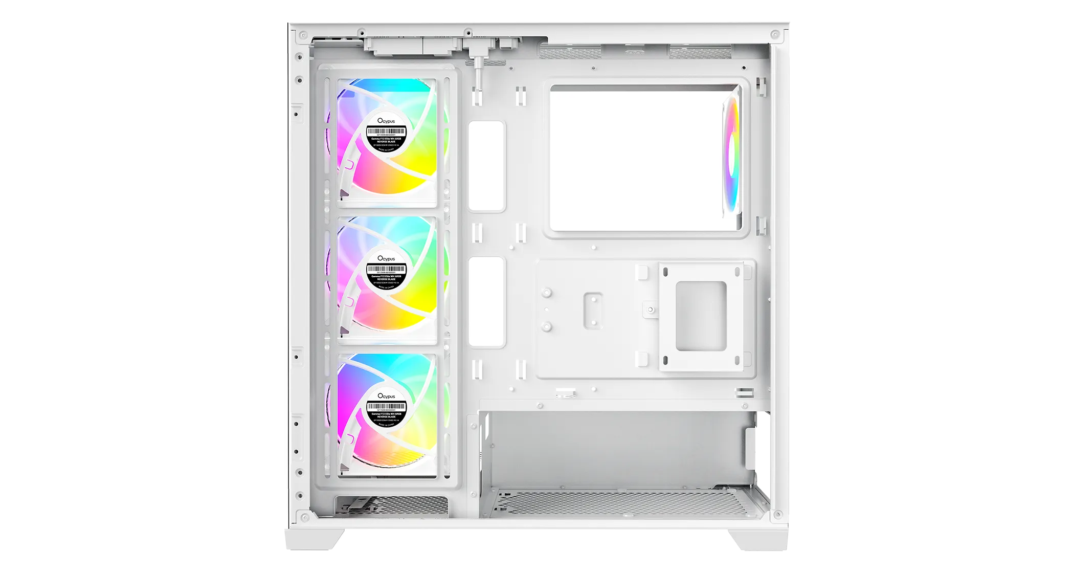 Корпус Ocypus Gamma C72 WH ARGB ATX/mATX/ITX 3xUSB Белый Gamma-C72-WHD400XX-GL — фото 6