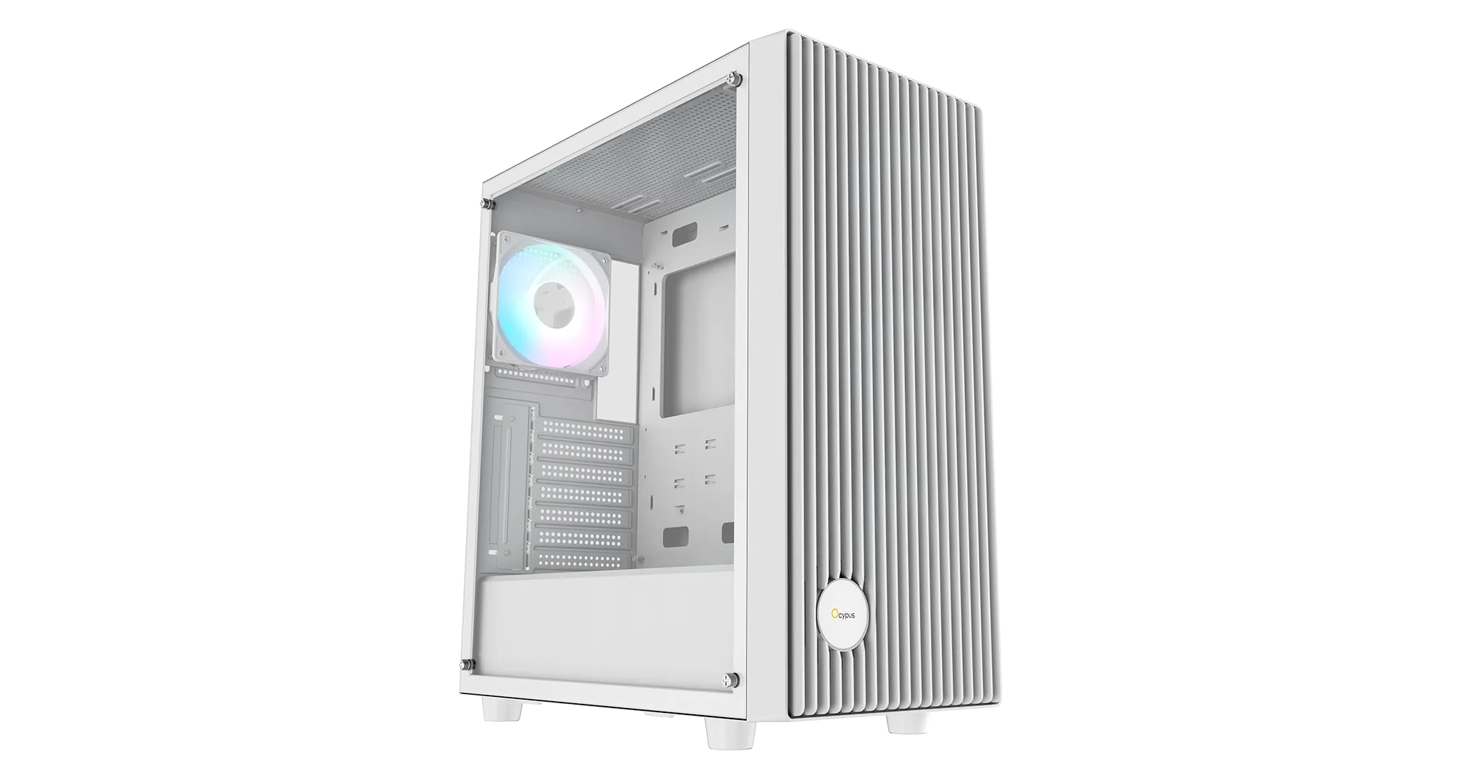 Корпус Ocypus Gamma C70 WH ARGB ATX/mATX/ITX 2xUSB Белый Gamma-C70-WHG400XX-GL