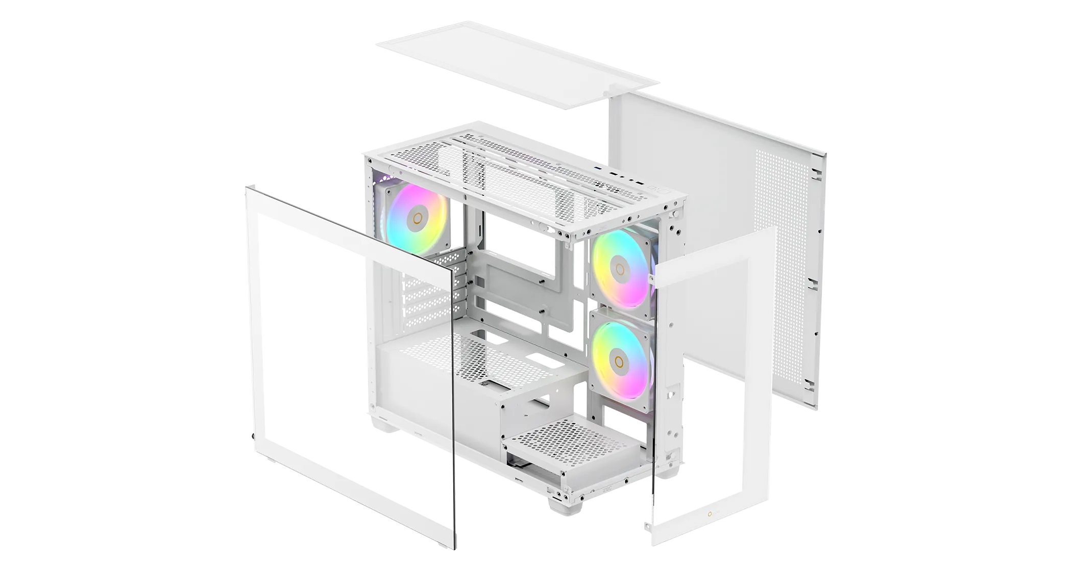 Корпус Ocypus Gamma C52 WH ARGB mATX/ITX 3xUSB Белый Gamma-C52-WHD300XX-GL — фото 8