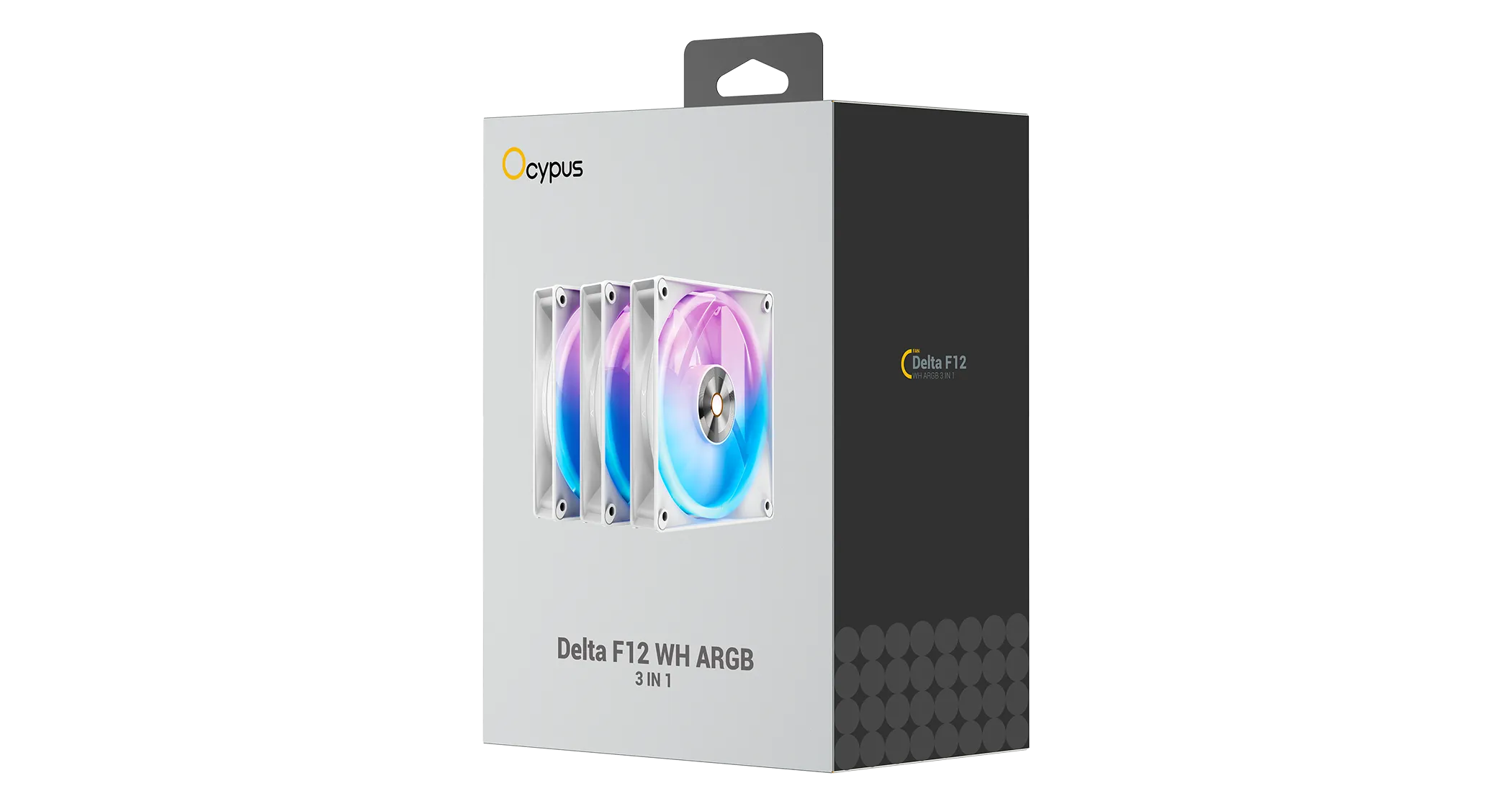 Вентилятор для корпуса Ocypus Delta F12 WH ARGB 3-IN-1 3x(120x120x25mm) 500-2000RPM 73CFM Белый — фото 4