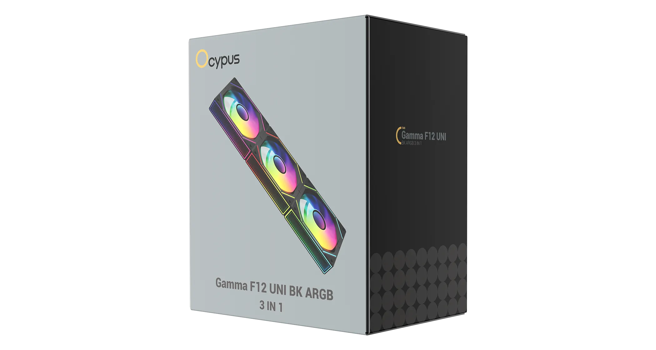 Вентилятор для корпуса Ocypus Gamma F12 UNI BK ARGB 3-IN-1 3x(123x120x25mm) 800-1800RPM 53CFM Черный — фото 5