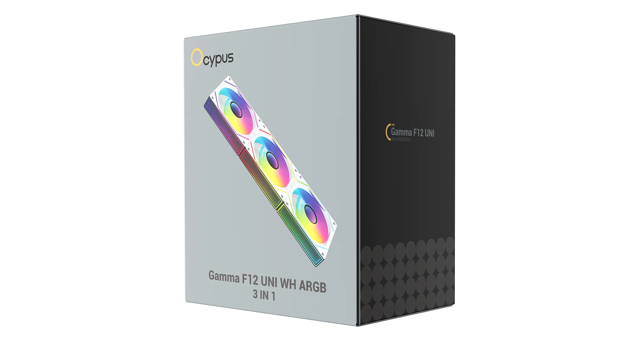 Вентилятор для корпуса Ocypus Gamma F12 UNI WH ARGB 3-IN-1 3x(123x120x25mm) 800-1800RPM 53CFM Белый — фото 5