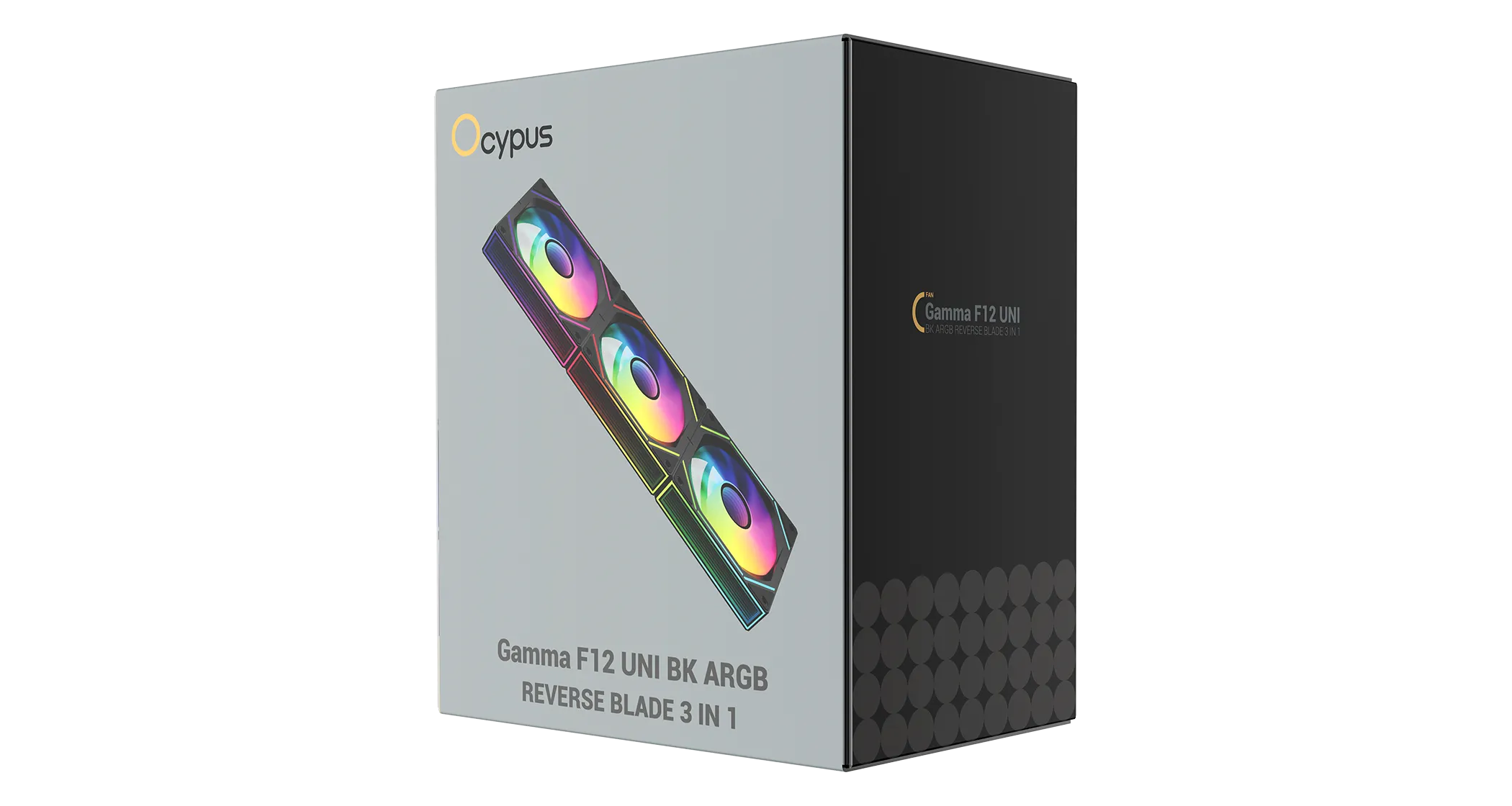 Вентилятор для корпуса Ocypus Gamma F12 UNI BK ARGB REVERSE BLADE 3-IN-1 800-1800RPM Черный — фото 5