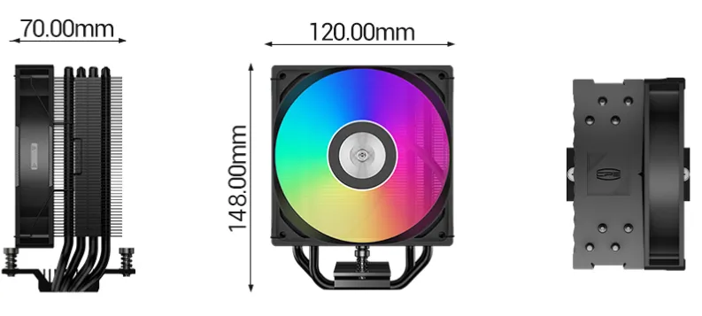 Вентилятор для процессора PCCooler RT400 ARGB BK TDP 240W 4-pin 18XX/1700/1200/AM5/AM4 Черный — фото 10