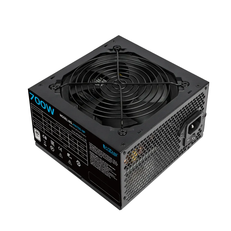 Блок питания PCCooler  700W, HW700-NP, Non Modular, 80+, КПД ≥80%, ATX, Fan 120mm, Черный, HW700-NP — фото 6