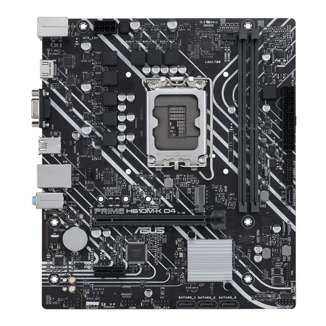 Материнская плата ASUS PRIME  H610M-K D4, LGA1700 2xDDR4 4xSATA3 M.2 1xD-Sub 1xHDMI mATX