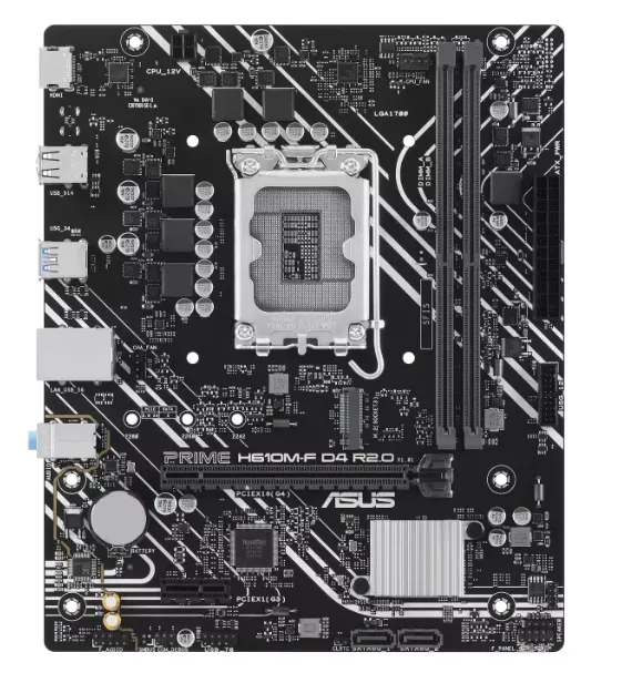 Материнская плата ASUS PRIME  H610M-F D4 R2.0, LGA1700 2xDDR4 2xSATA3 1xM.2 1xHDMI mATX — фото 1