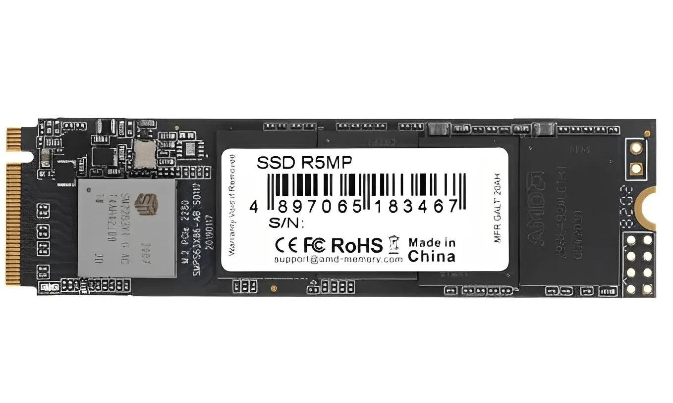 Твердотельный накопитель 1024GB SSD AMD RADEON R5 M.2 2280 PCl-E R2100MB/s, W1000MB/s R5MP1024G8