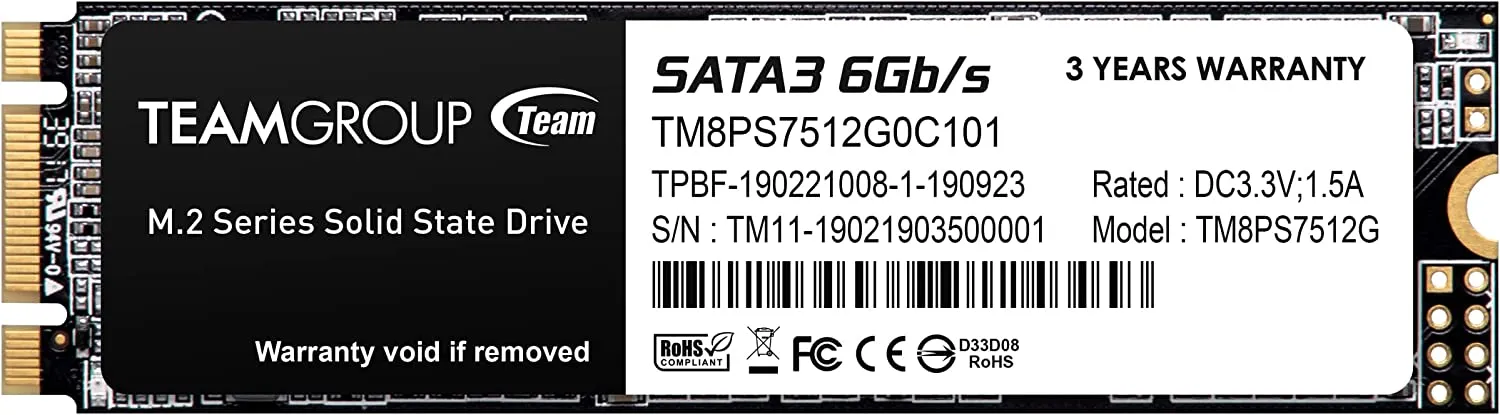 Твердотельный накопитель  512GB SSD TeamGroup MS30 M.2 SATA 2280 R530Mb/s W430MB/s TM8PS7512G0C101