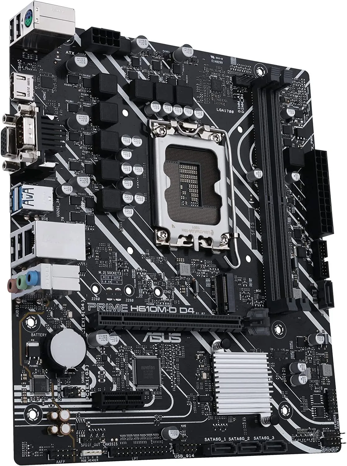 Материнская плата ASUS PRIME H610M-D D4, LGA1700 2xDDR4 4xSATA3 M.2 D-Sub HDMI COM mATX — фото 4