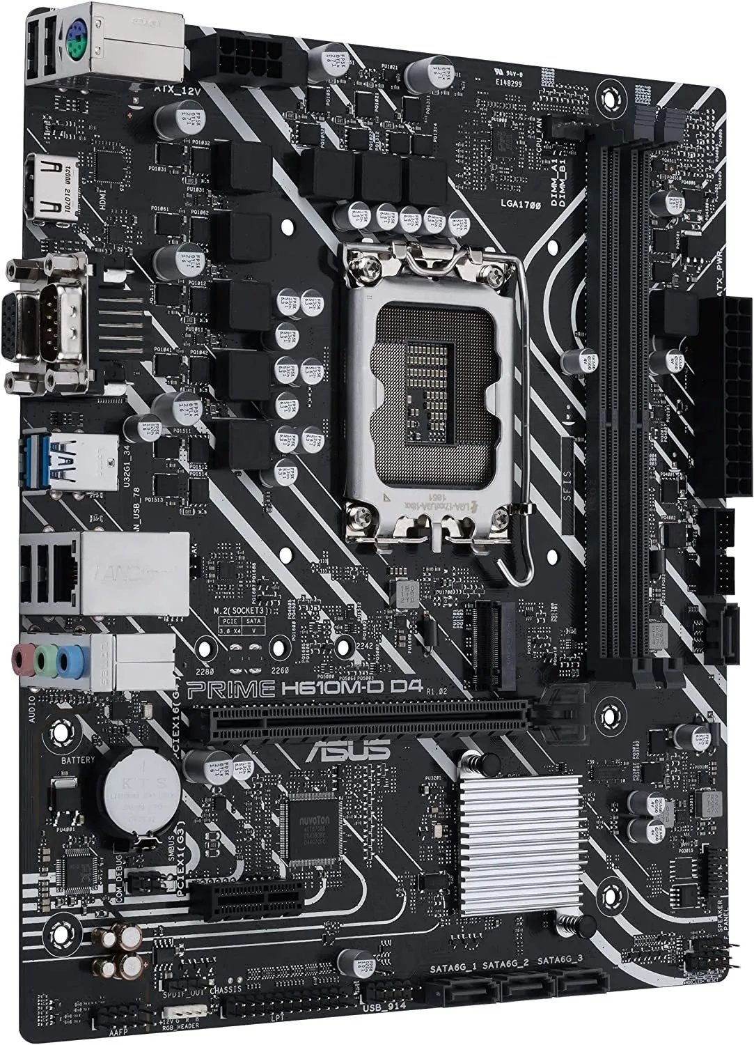 Материнская плата ASUS PRIME H610M-D D4, LGA1700 2xDDR4 4xSATA3 M.2 D-Sub HDMI COM mATX — фото 3