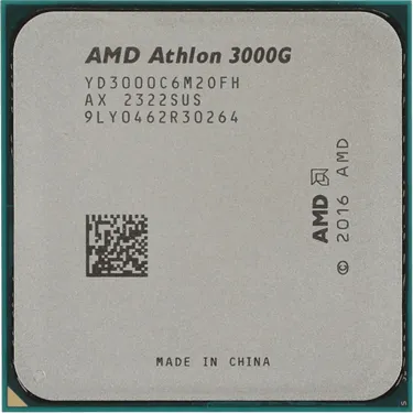 Процессор AMD Athlon 3000G, 3.5Gh(Max), AM4, 2C/4T, L2 1MB, L3 4MB, Radeon Vega 3 Graphics, 35W, OEM