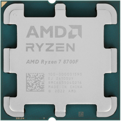 Процессор AMD Ryzen 7 8700F 4,1GHz (5,0GHz Turbo) Zen4 8/16, 6MB L2, 16MB L3, 65W, AM5 100-000001590