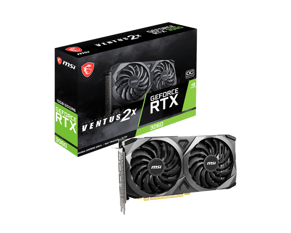 Видеокарта MSI GeForce RTX 3060 VENTUS 2X 12G, 12G GDDR6 192-bit HDMI 3xDP RTX 3060 VENTUS 2X 12G