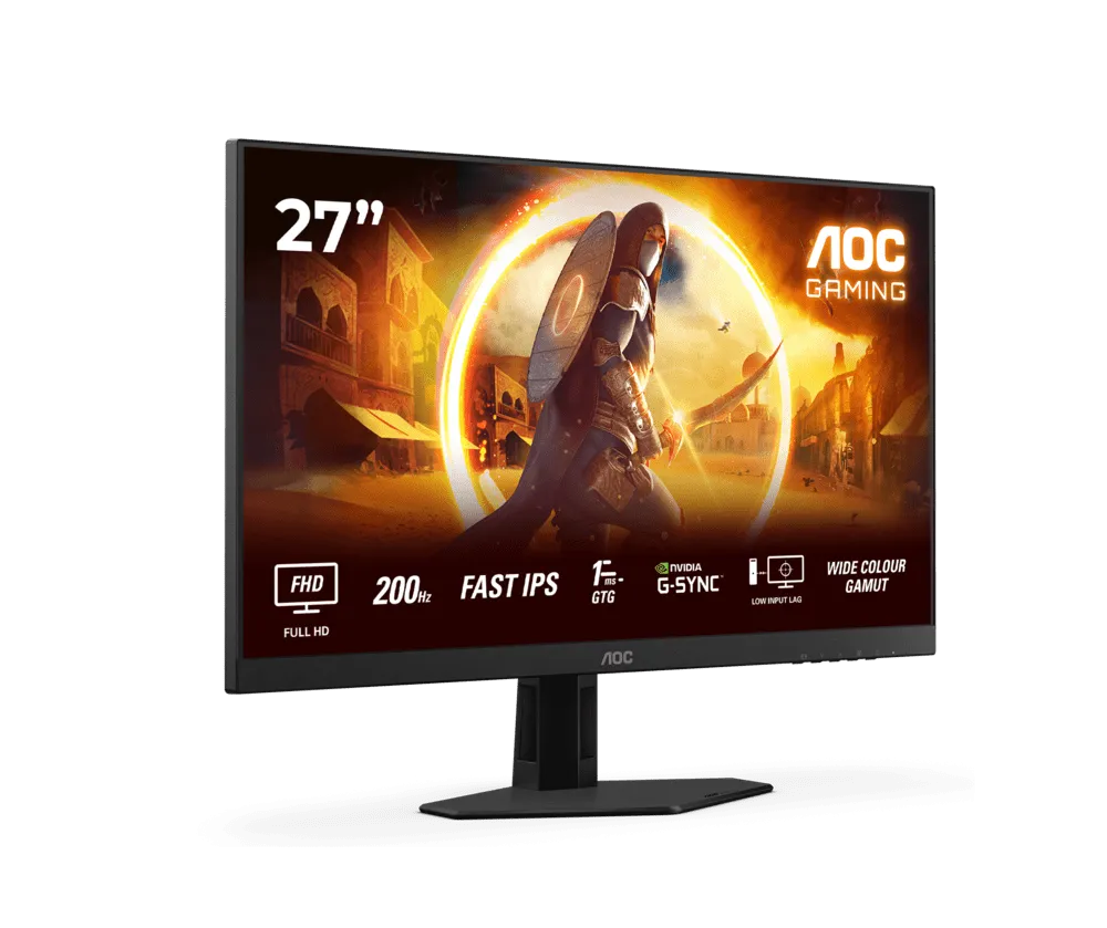 Монитор Игровой 27" AOC 27G4HRE/01 IPS 1920x1080 200Hz 0.5ms 300cd/m 1000:1 2xHDMI DP 2x2W Черный — фото 2