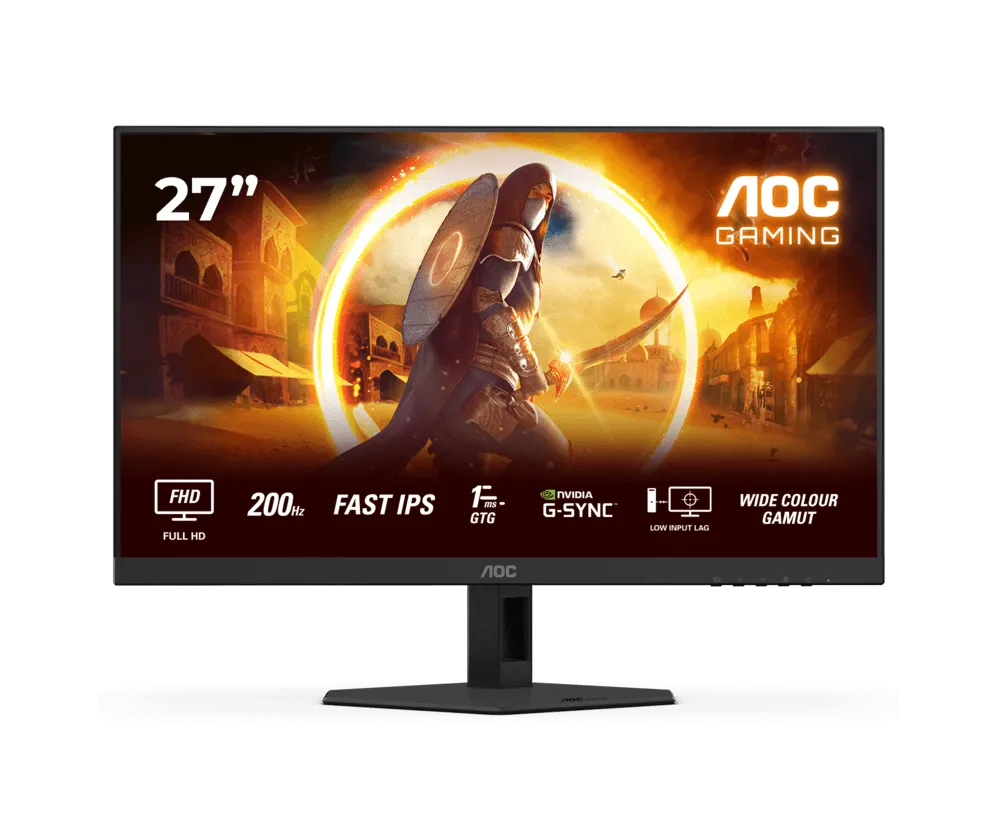 Монитор Игровой 27" AOC 27G4HRE/01 IPS 1920x1080 200Hz 0.5ms 300cd/m 1000:1 2xHDMI DP 2x2W Черный