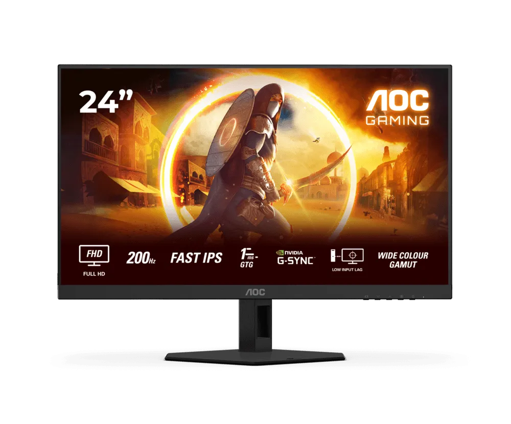 Монитор Игровой 23,8" AOC 24G4HRE/01 IPS 1920x1080 200Hz 0.5ms 300cd/m 1000:1 2xHDMI DP 2x2W Черный