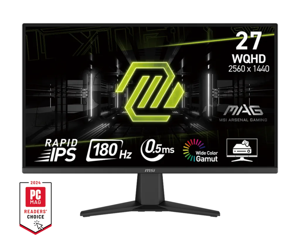 Монитор 27" MSI MAG 275QF IPS 2560x1440 180Hz 0,5ms 300cd/m 1000:1 HDR 1xDP 2xHDMI Черный