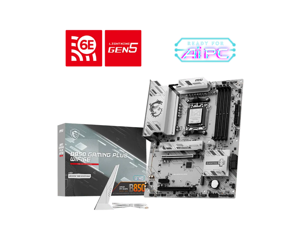 Материнская плата MSI B850 GAMING PLUS WIFI6E AM5 4xDDR5 4xSATA3 RAID 2xM.2 DP HDMI 2xType-C ATX