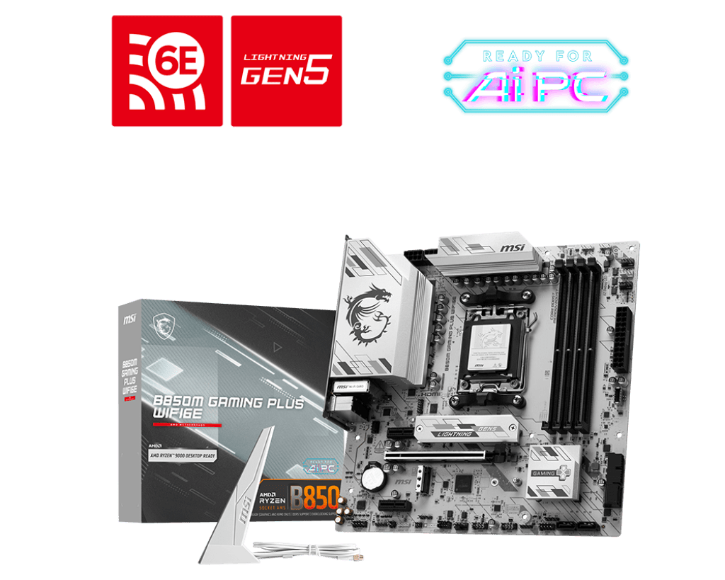 Материнская плата MSI B850M GAMING PLUS WIFI6E AM5 4xDDR5 4xSATA RAID 2xM.2 DP HDMI Type-C mATX