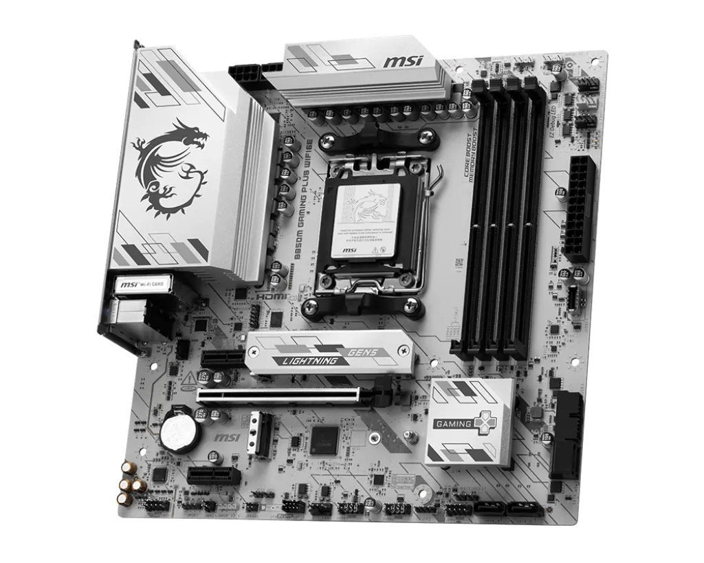 Материнская плата MSI B850M GAMING PLUS WIFI6E AM5 4xDDR5 4xSATA RAID 2xM.2 DP HDMI Type-C mATX — фото 3
