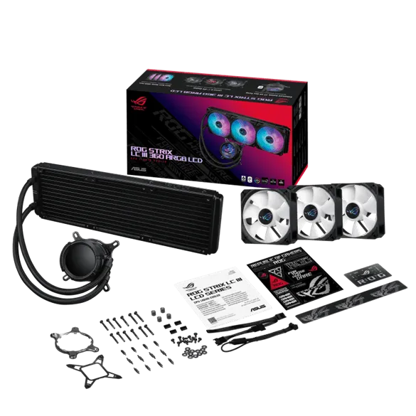 Водяное охлаждение CPU Asus ROG STRIX LC III 360 ARGB LCD 3x120mm Black — фото 7