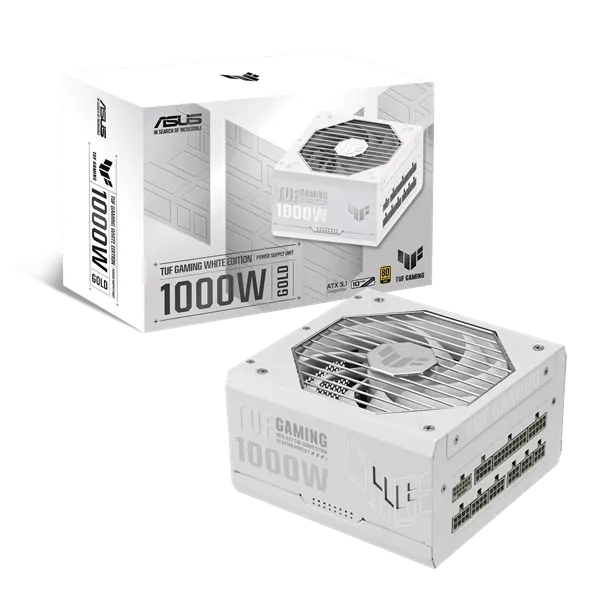 Блок питания ASUS 1000W, TUF Gaming 1000W Gold White Edition, Full Modular, TUF-GAMING-1000G-WHITE