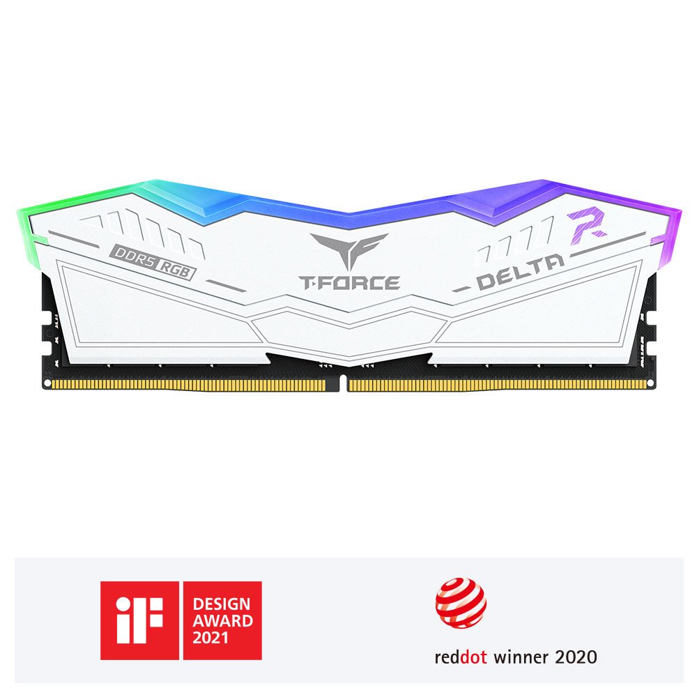 Оперативная память 32GB Kit (2x16GB) 6000MHz DDR5 TeamGroup DELTA RGB CL38 WH FF4D532G6000HC38JDC01