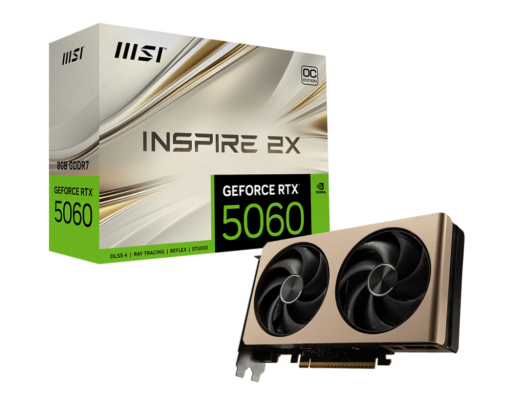 Видеокарта MSI GeForce RTX 5060 8G INSPIRE 2X OC, 8Gb GDDR7 128-bit 1xHDMI 3xDP G5060-8I2C