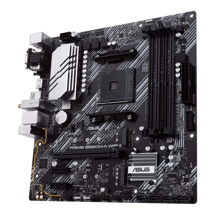 Материнская плата ASUS PRIME B550M-A WIFI II AM4 4xDDR4 4xSATA3 RAID 2xM.2 VGA HDMI DVI mATX — фото 4