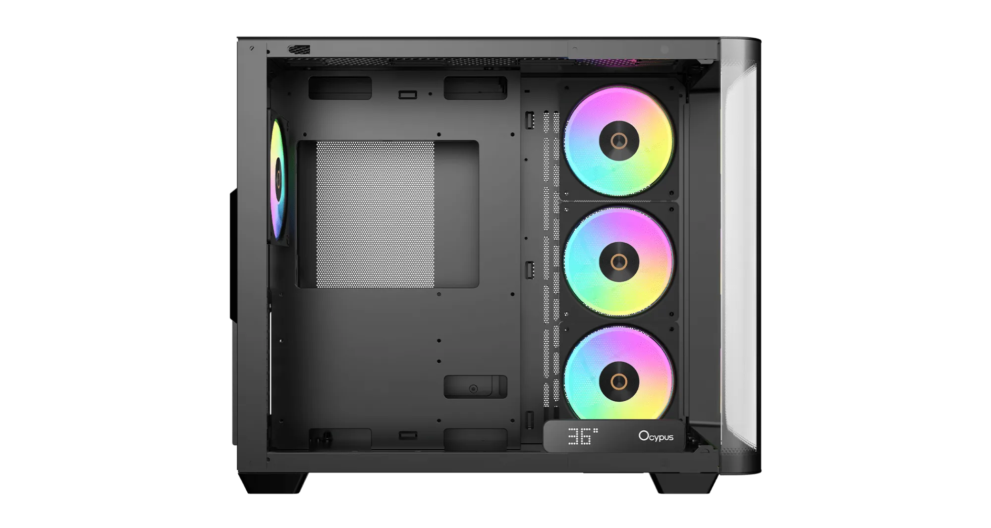 Корпус Ocypus Iota C70 BK Curve ARGB Digital ATX/mATX/mITX 2xUSB Type-C Черный Iota-C70-BKD400CD-GL — фото 6