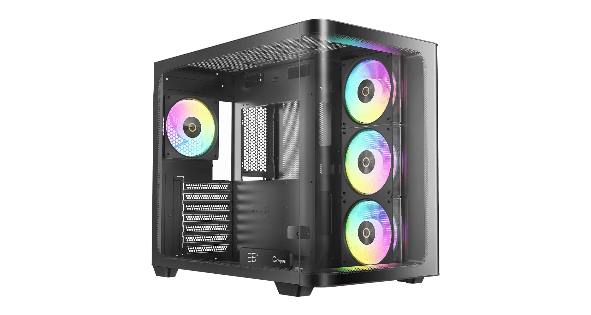 Корпус Ocypus Iota C70 BK Curve ARGB Digital ATX/mATX/mITX 2xUSB Type-C Черный Iota-C70-BKD400CD-GL