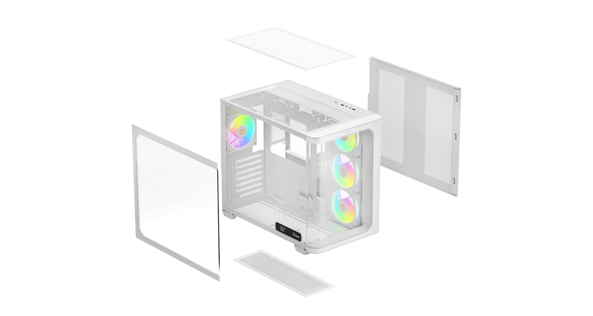 Корпус Ocypus Iota C70 WH Curve ARGB Digital ATX/mATX/mITX 2xUSB Type-C Белый Iota-C70-WHD400CD-GL — фото 7